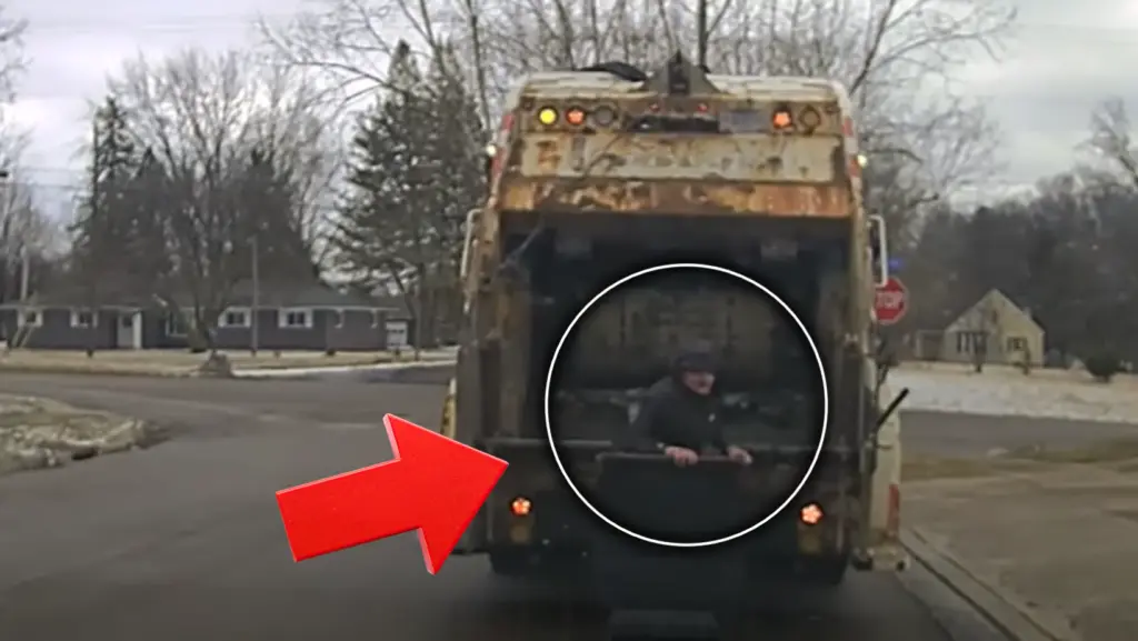 VIDEO: Sanitation worker finds wanted suspect hiding in trash can