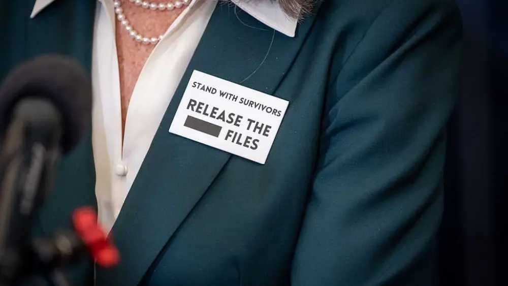 Democrats seen wearing pins in support of Jeffrey Epstein victims at State of the Union