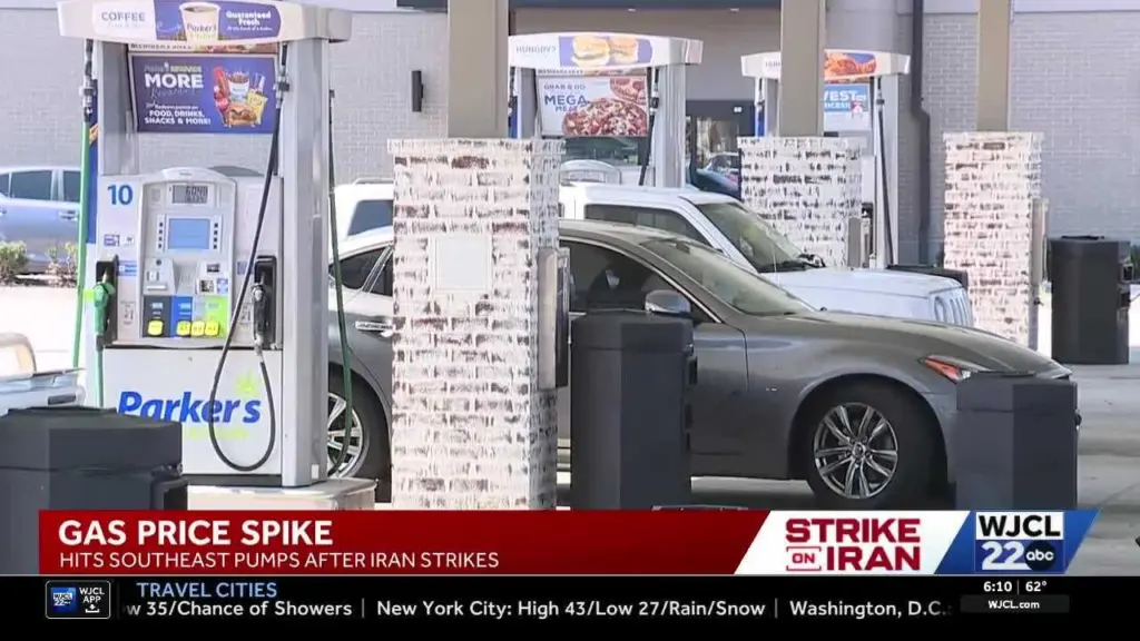 Gas prices rise in Georgia and South Carolina as middle east tensions disrupt global oil supply