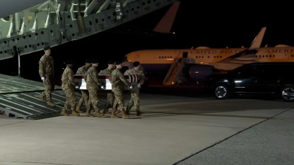 Remains of 7th US service member killed in Iran War returned to US in dignified transfer
