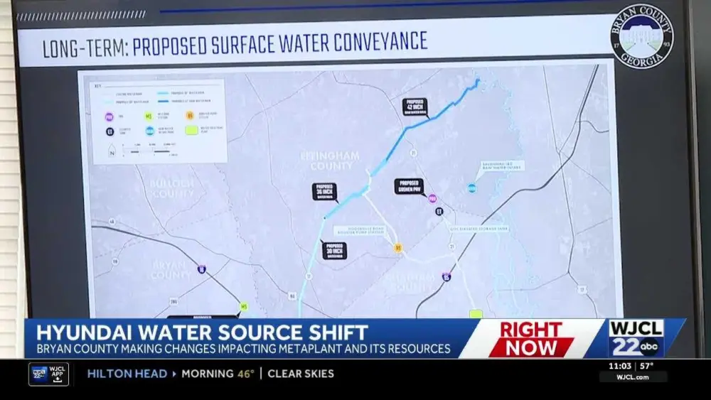 Bryan County to begin construction in April for water-supply switch for Hyundai MetaPlant