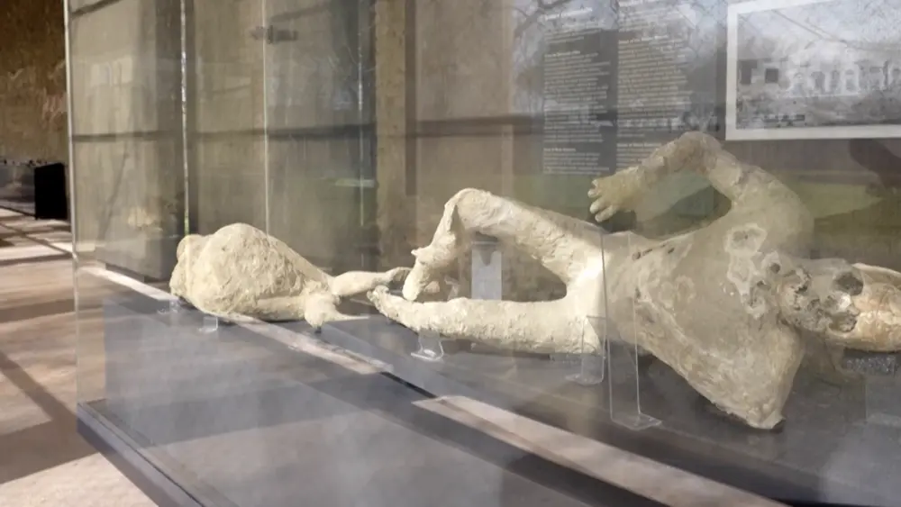 A new exhibit shows plaster casts of Pompeii victims