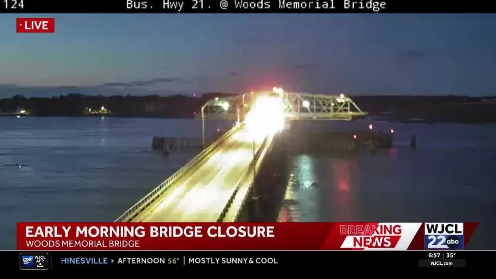 Beaufort's Woods Memorial Bridge closed Tuesday morning due to malfunction