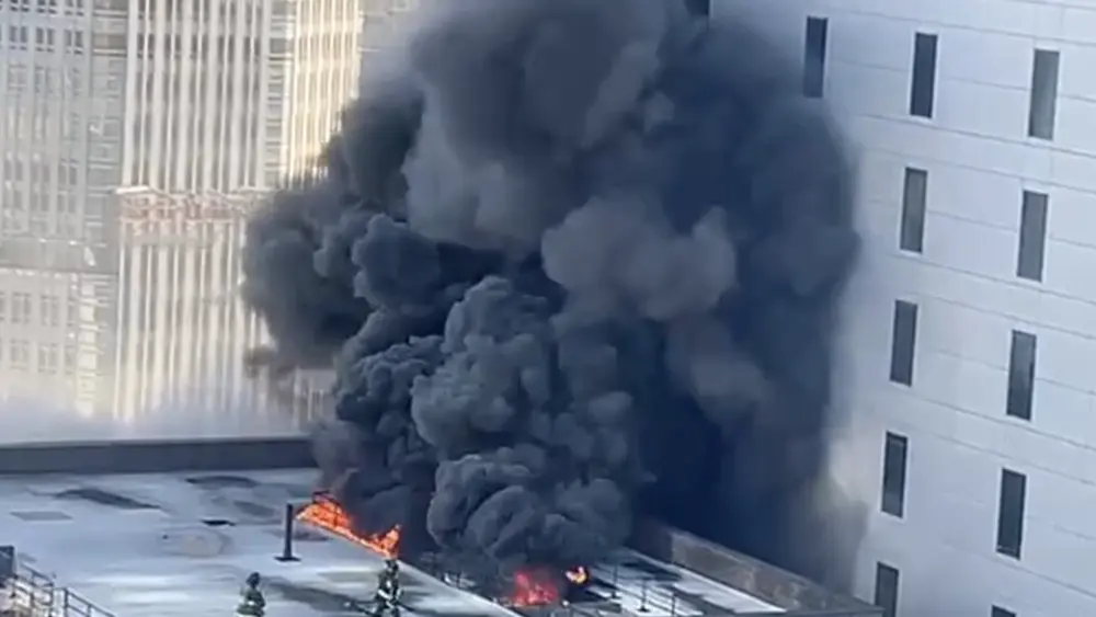 Watch: Rooftop fire sends black smoke over Midtown Manhattan near St. Patrick's Day Parade