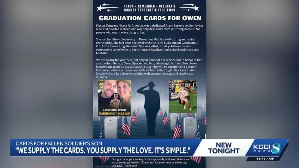 Friend collects graduation cards for son of fallen soldier