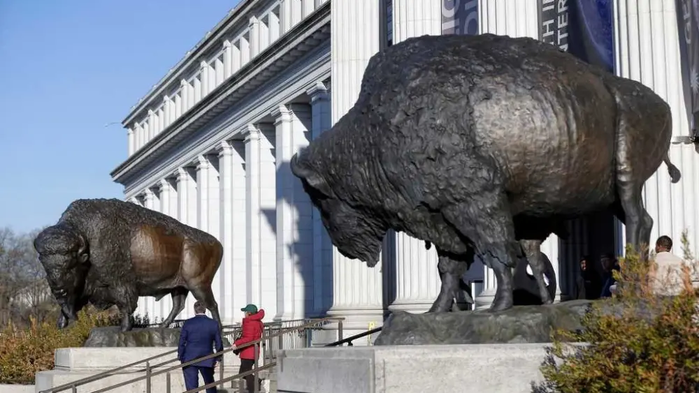 America's official mammal, the bison, gets a bronze tribute for the country's 250th birthday