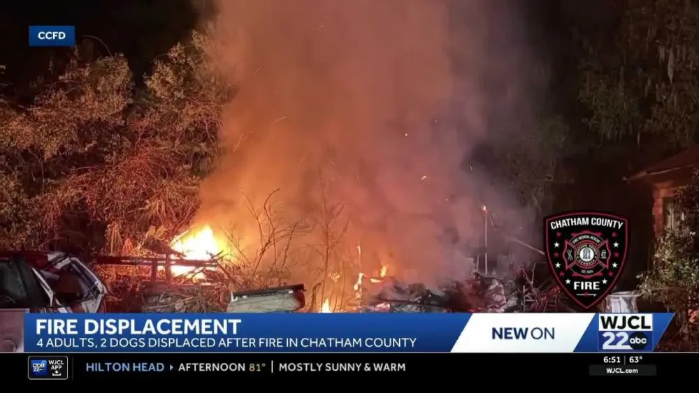 4 people, 2 animals displaced after Chatham County fire