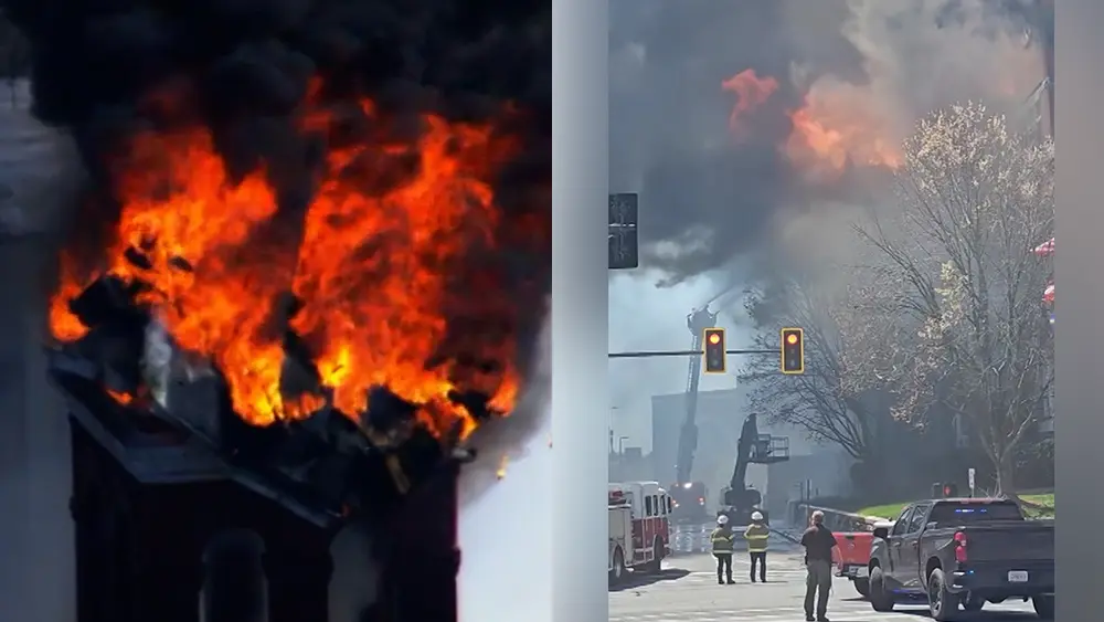 Video: Fire ravages historic Georgia courthouse