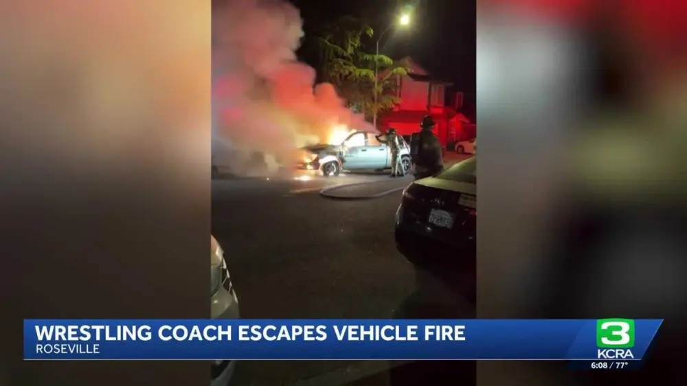 'I can still taste the smoke': High school wrestling coach survives near-death fiery car explosion
