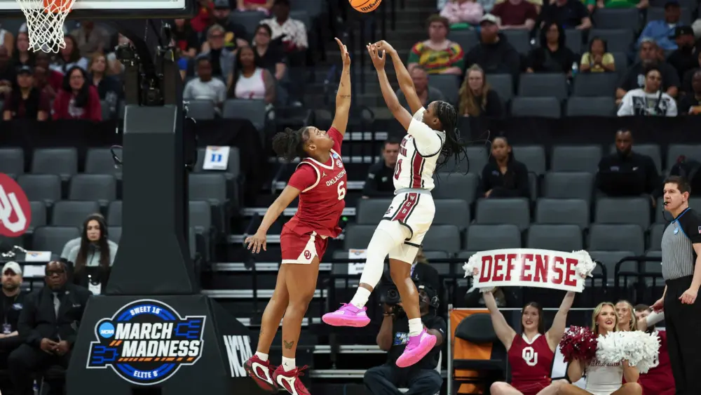 South Carolina beats Oklahoma to reach the women's Elite Eight