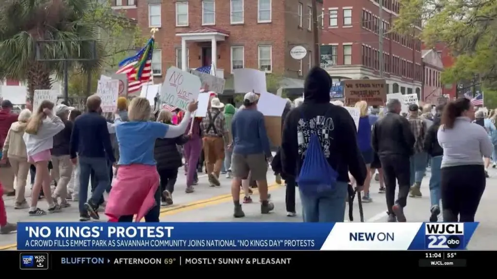 Savannah protestors join nationwide "No Kings Day" demonstrations