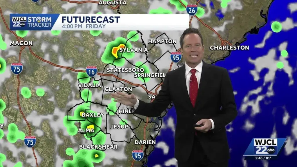 A few showers & thunderstorms in the forecast...the timing for SE Georgia, Lowcountry