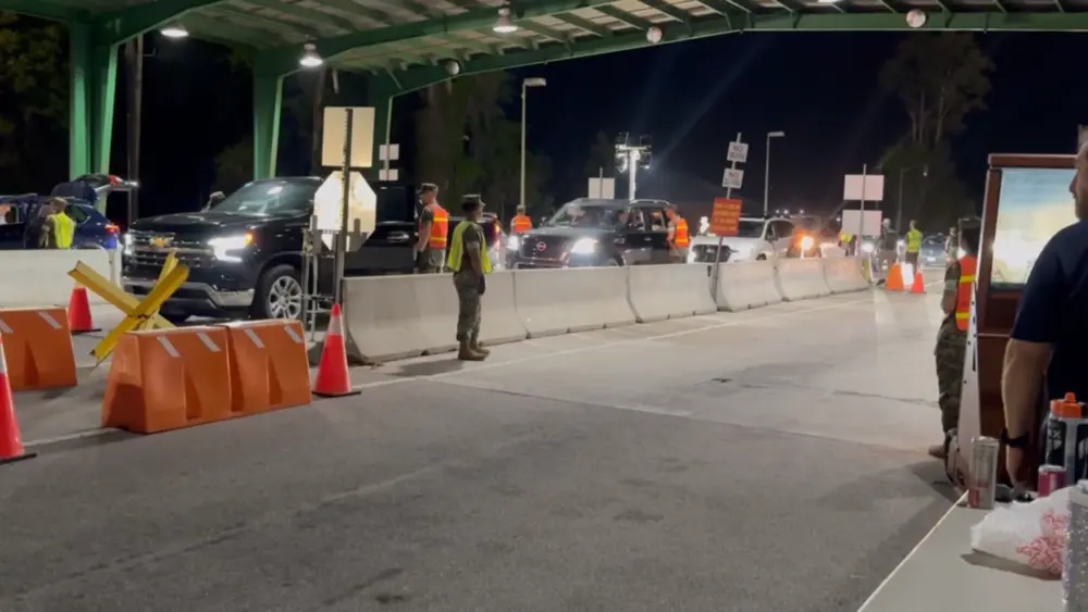 Federal officers stationed at Parris Island Marine graduation