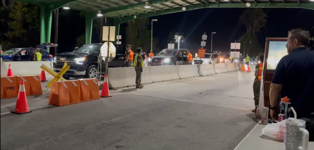 Federal officers stationed at Parris Island Marine graduation