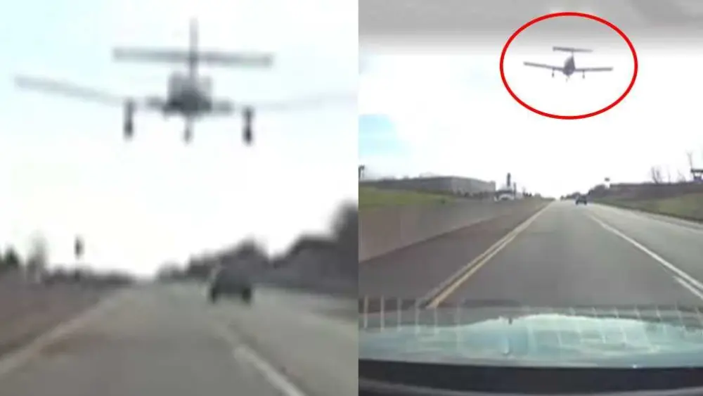 Dramatic video shows moment small plane lands on Pennsylvania highway