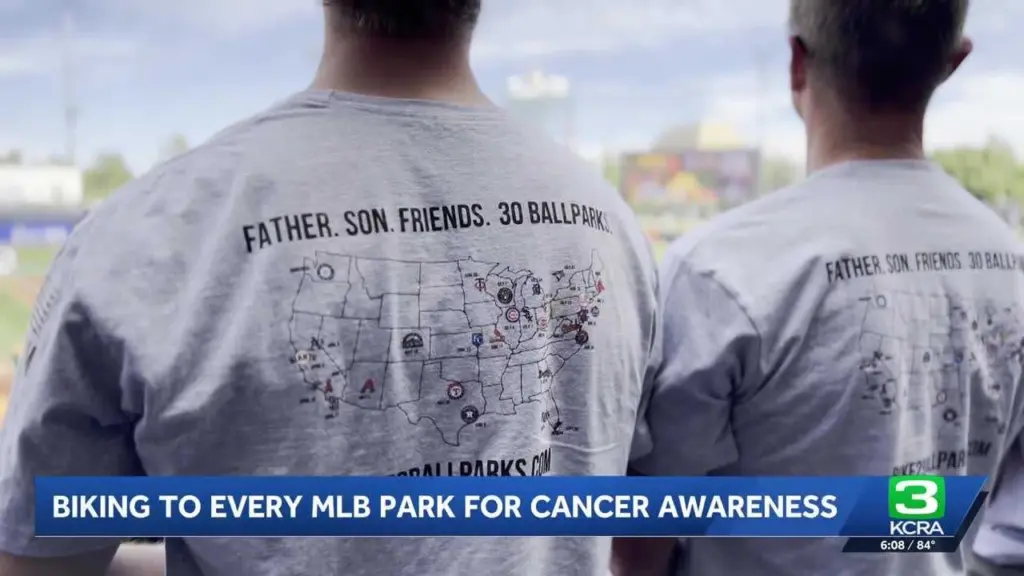 Father, son make cross-country trek to visit every MLB ballpark for cancer awareness