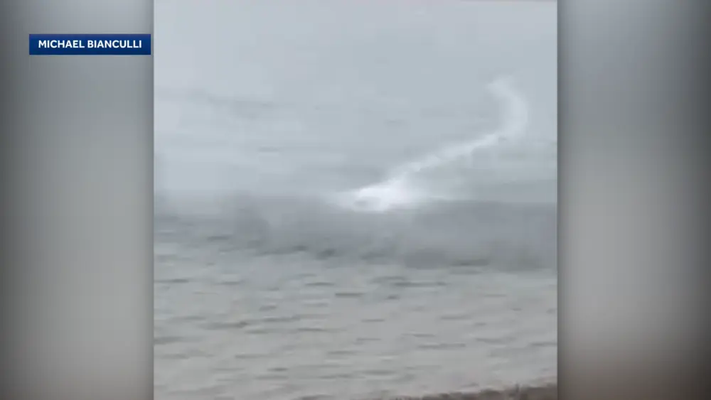 Unusual vortex captured on camera over Boston's Pleasure Bay