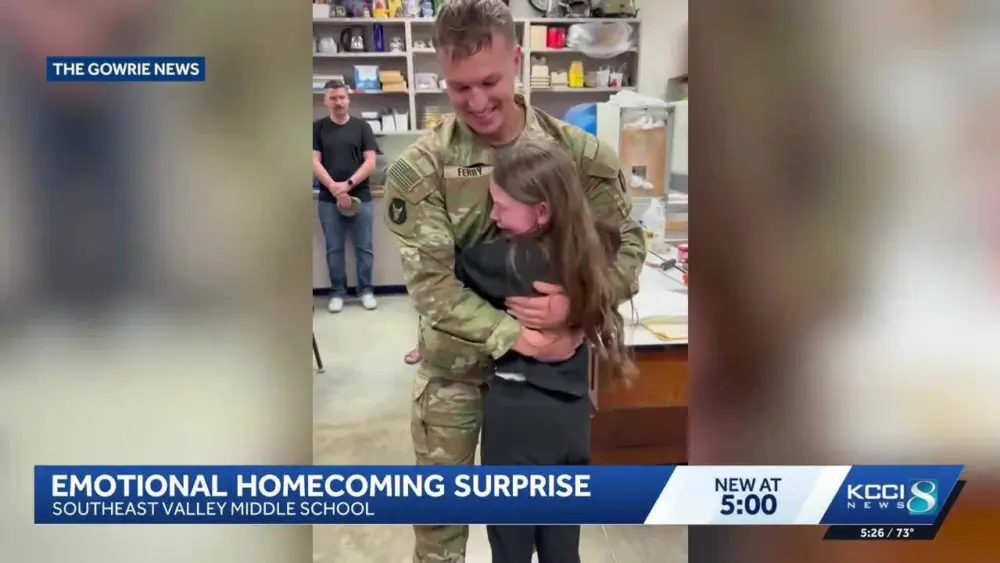 WATCH: Deployed soldier returns home to tearful surprise reunion with 11-year-old sister