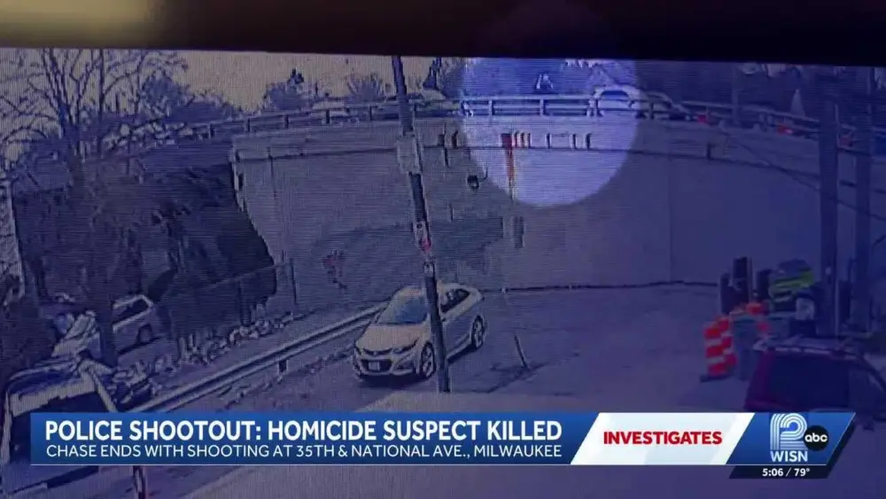 Surveillance video shows police chase, crash and shootout in Wisconsin; suspect dead