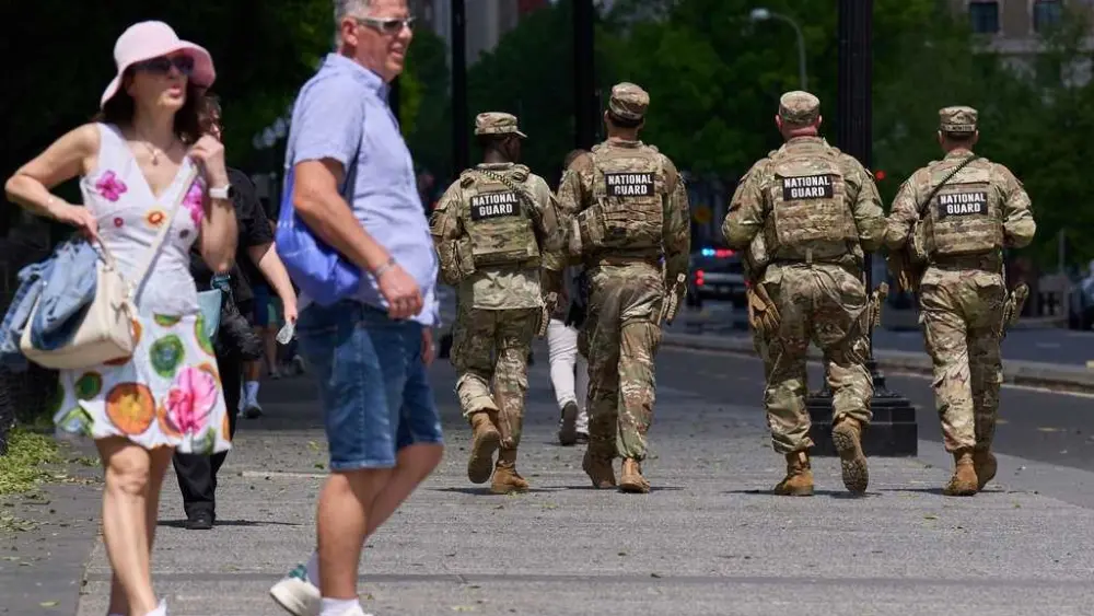 With no end in sight to their deployment, National Guard troops roam Washington