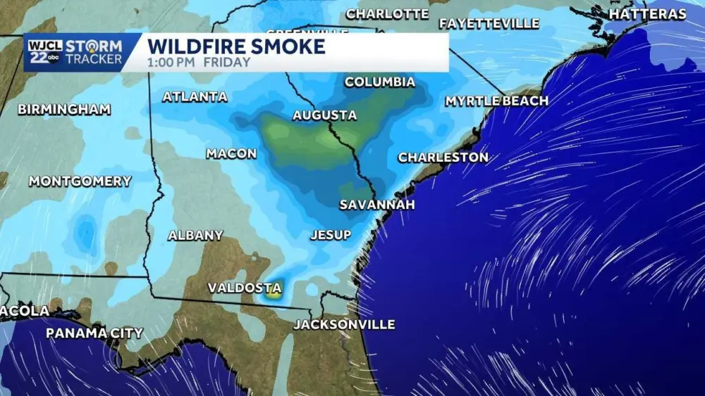 Wildfire smoke to linger, plus a breakdown of rain chances for Southeast Georgia, Lowcountry