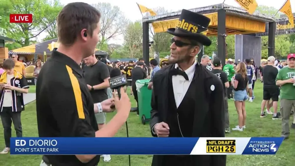 WATCH: 'Steeler Abe Lincoln' shares his honest opinion of Pittsburgh at NFL Draft