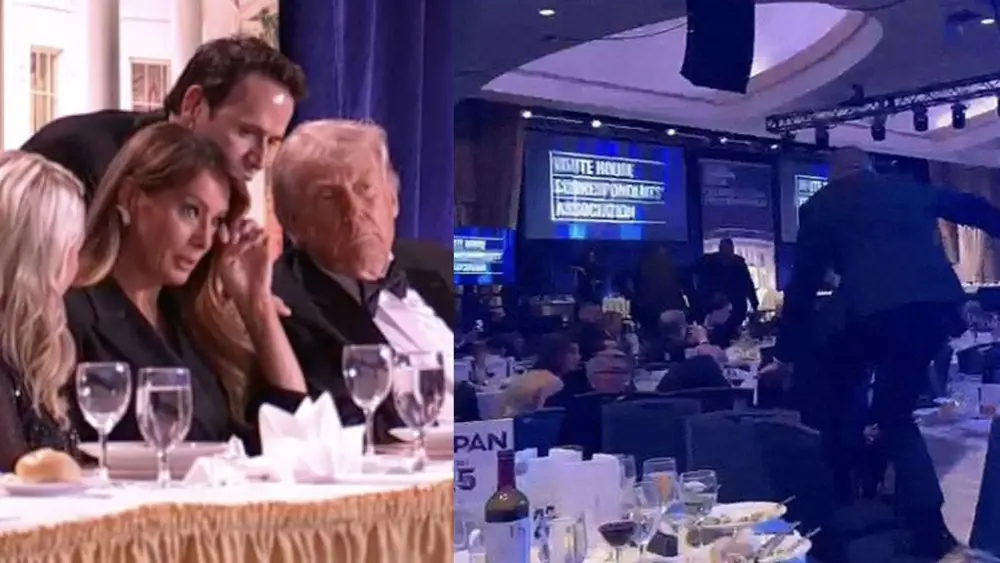 Video: President Trump rushed off stage after shots fired at White House correspondents dinner