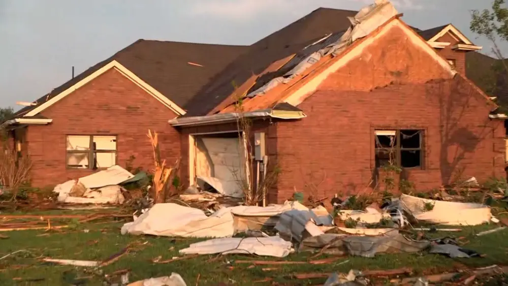Tornado flattens part of Texas town as severe storm outbreak hammers area