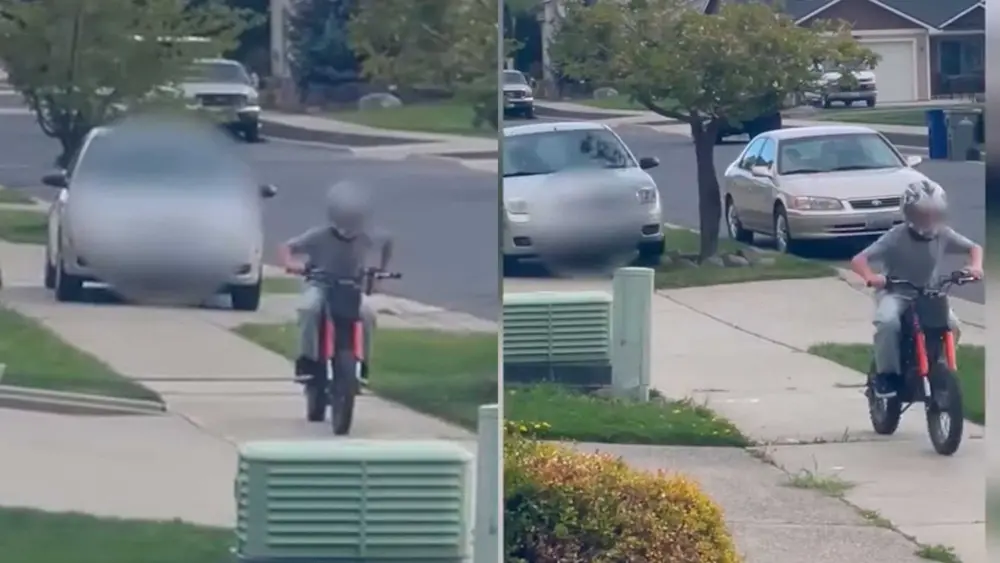 Video shows car jump curb, chase down child on sidewalk; driver arrested