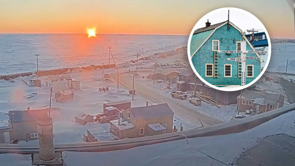Alaskan town welcomes ‘midnight sun’ with final sunrise for 84 days