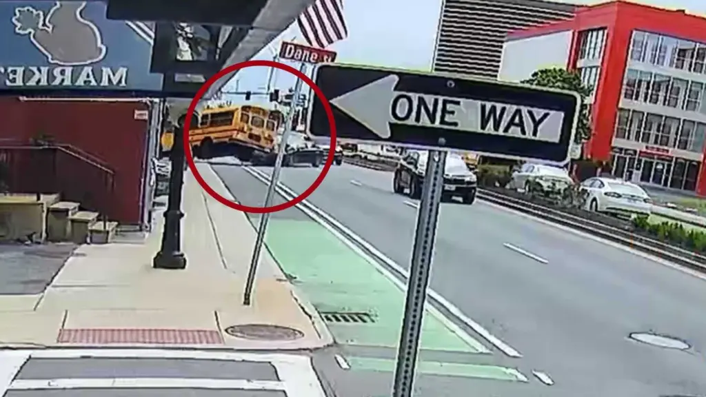Video shows school bus crash in Massachusetts; 9 students hospitalized