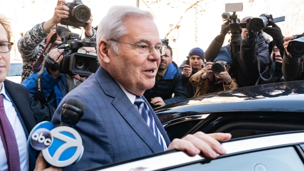 Senator Bob Menendez and his wife Nadine Menendez depart Manhattan Federal court in New York after arraignment on new charges in bribery case on March 11^ 2024