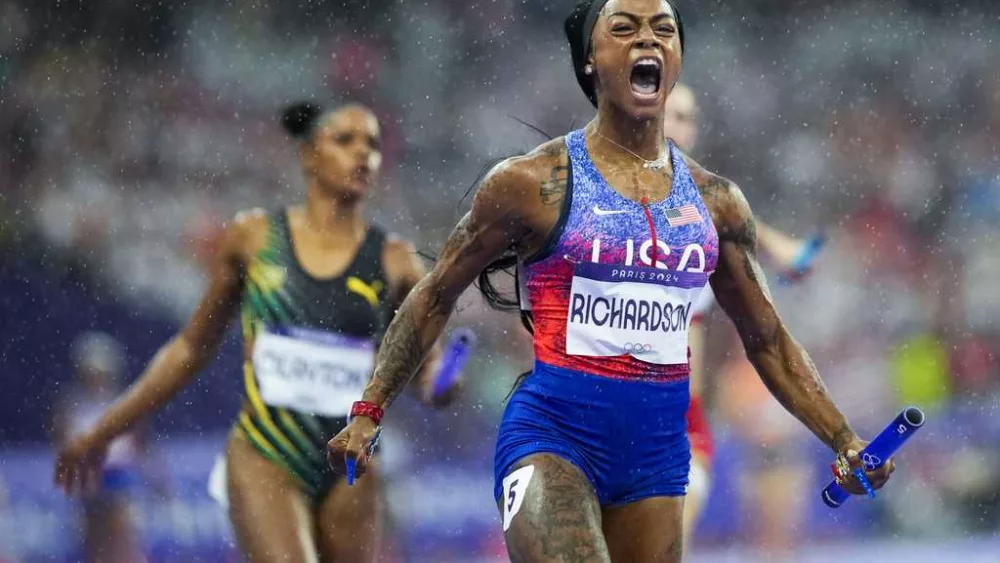 Sha'Carri Richardson rallies US in 4x100 relay to win her first Olympic gold medal