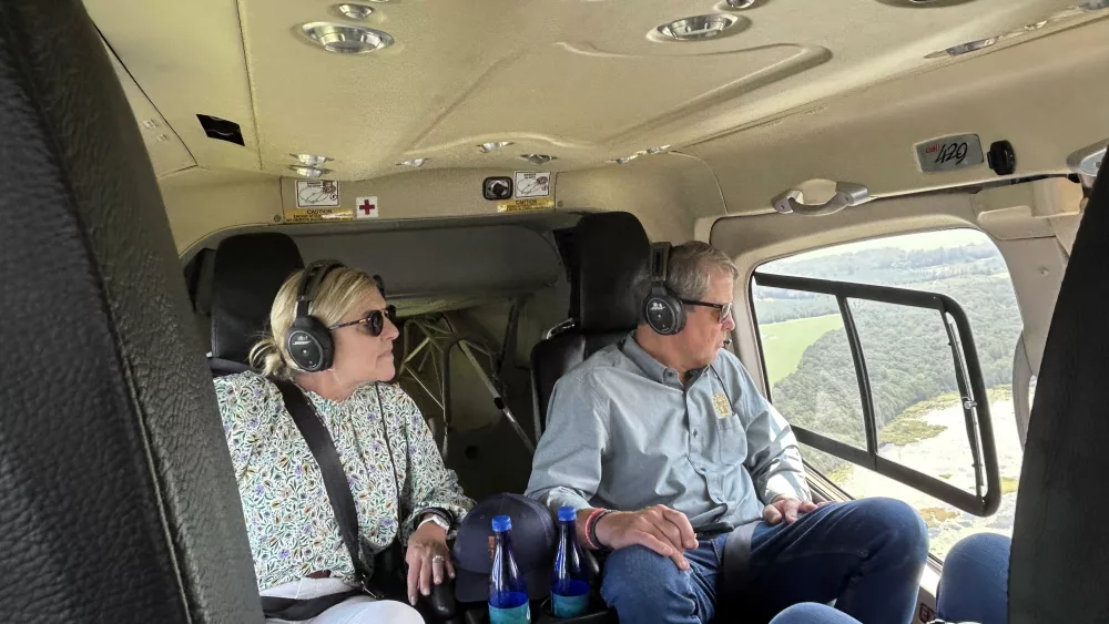 Gov. Kemp takes helicopter tour of Debby's damage in Southeast Georgia