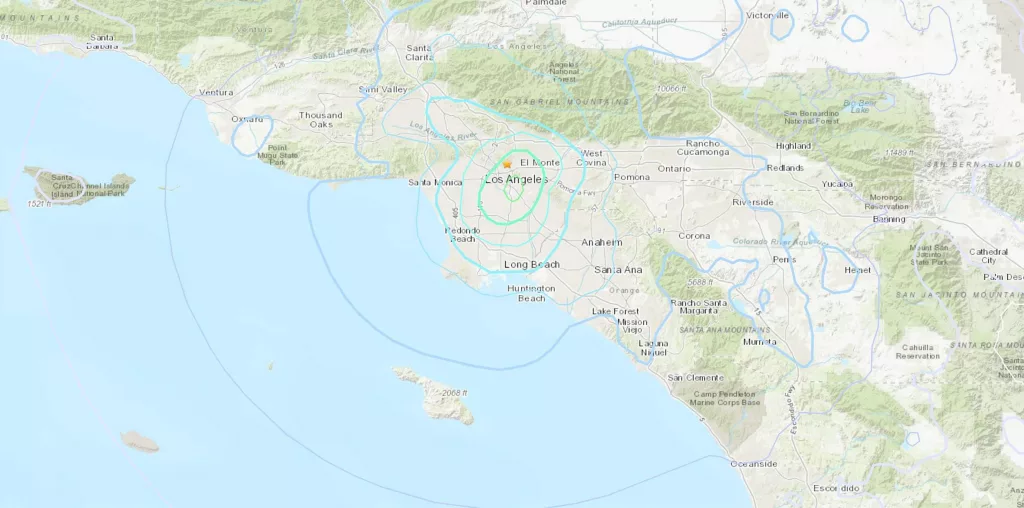 Earthquake with magnitude of 4.4 struck Los Angeles area, the USGS says