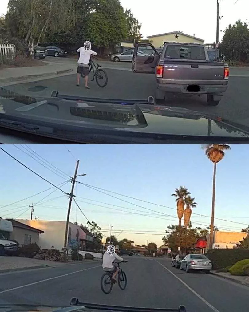 Suspect grabs bike from truck, tries to pedal off during DUI chase in California