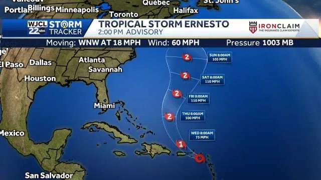 Tracking Tropical Storm Ernesto: Spaghetti models, timing and more