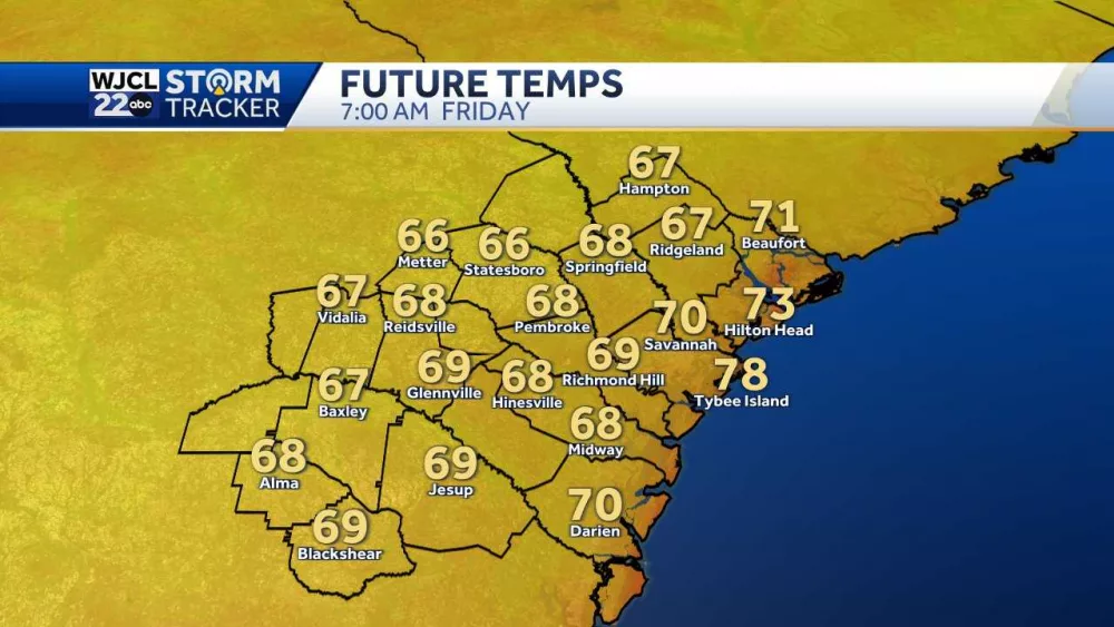 Tracking a comfortable cooldown for Southeast Georgia, Lowcountry