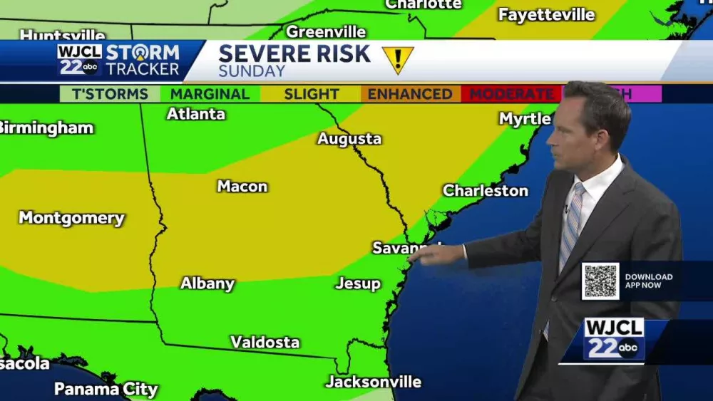 Impact Day Sunday...the timing of potentially severe thunderstorms