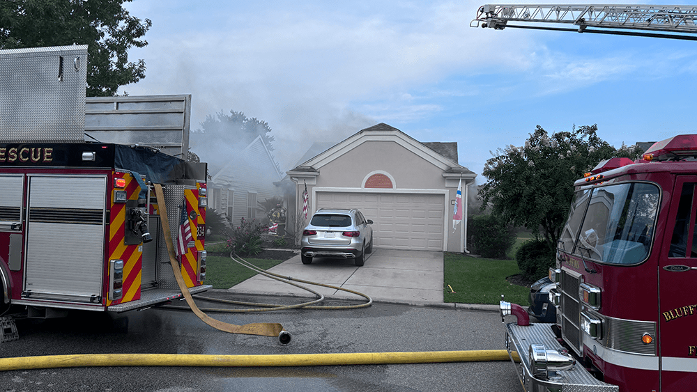 Firefighters: Dog killed, 2 people taken to hospitals after blaze at Sun City Hilton Head home