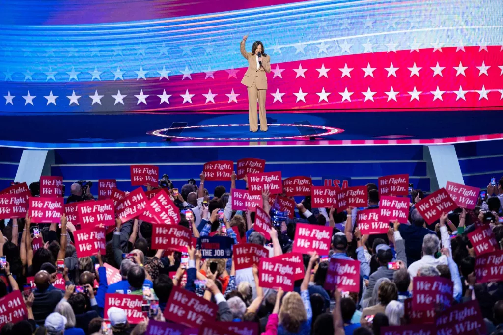 Kamala Harris delivers surprise speech during Day 1 of DNC