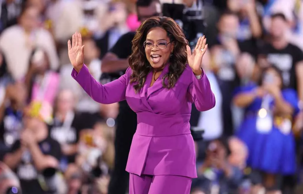 Oprah Winfrey speaks during DNC program Wednesday night