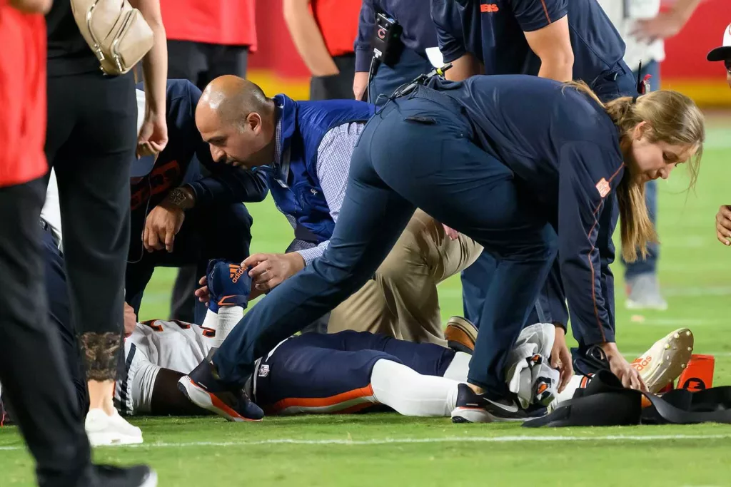 Bears’ Douglas Coleman III carried off field on stretcher during preseason game
