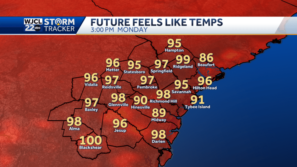 High humidity returns and feels like temperatures climb this week