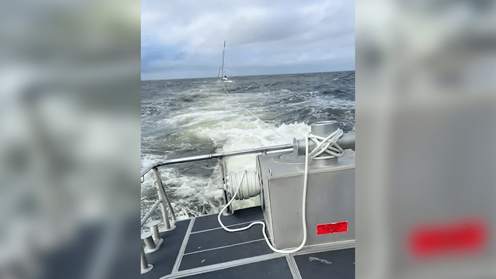 Video: Coast Guard rescues man aboard sinking sailboat in South Carolina
