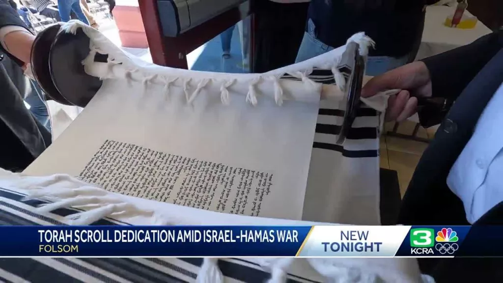 Jewish community celebrates new Torah dedicated to victims of the Hamas-Israel War