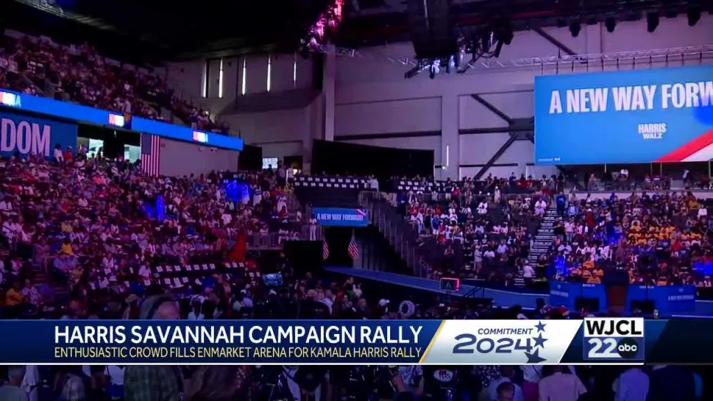 Rally-goers' react to Vice President Kamala Harris's rally at Enmarket Arena