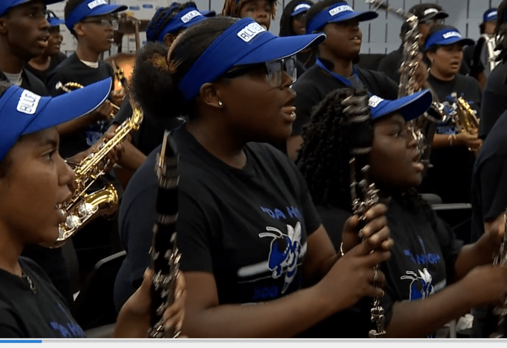 Savanah High School marching band opens outdoor concert