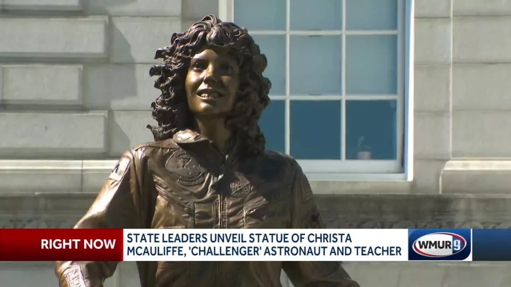NH leaders unveil statue at State House to honor Christa McAuliffe