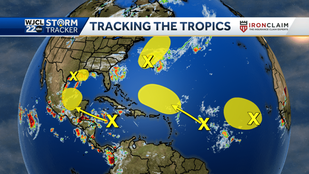 National Hurricane Center tracking 5 areas for possible tropical development